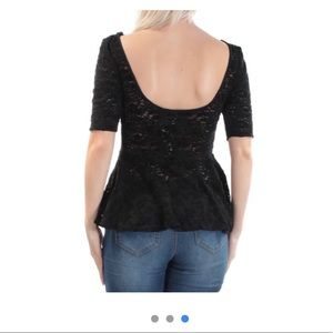 Free People chenille lace black top